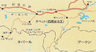 シガツェ周辺地図