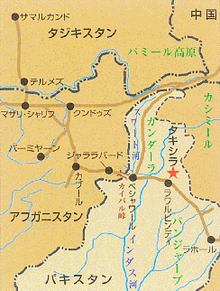 タキシラ周辺地図
