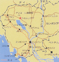 シェムレアプ周辺地図