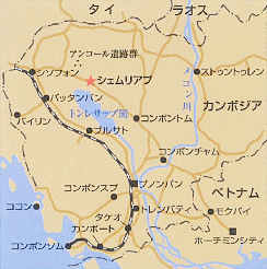 シェムレアプ周辺地図
